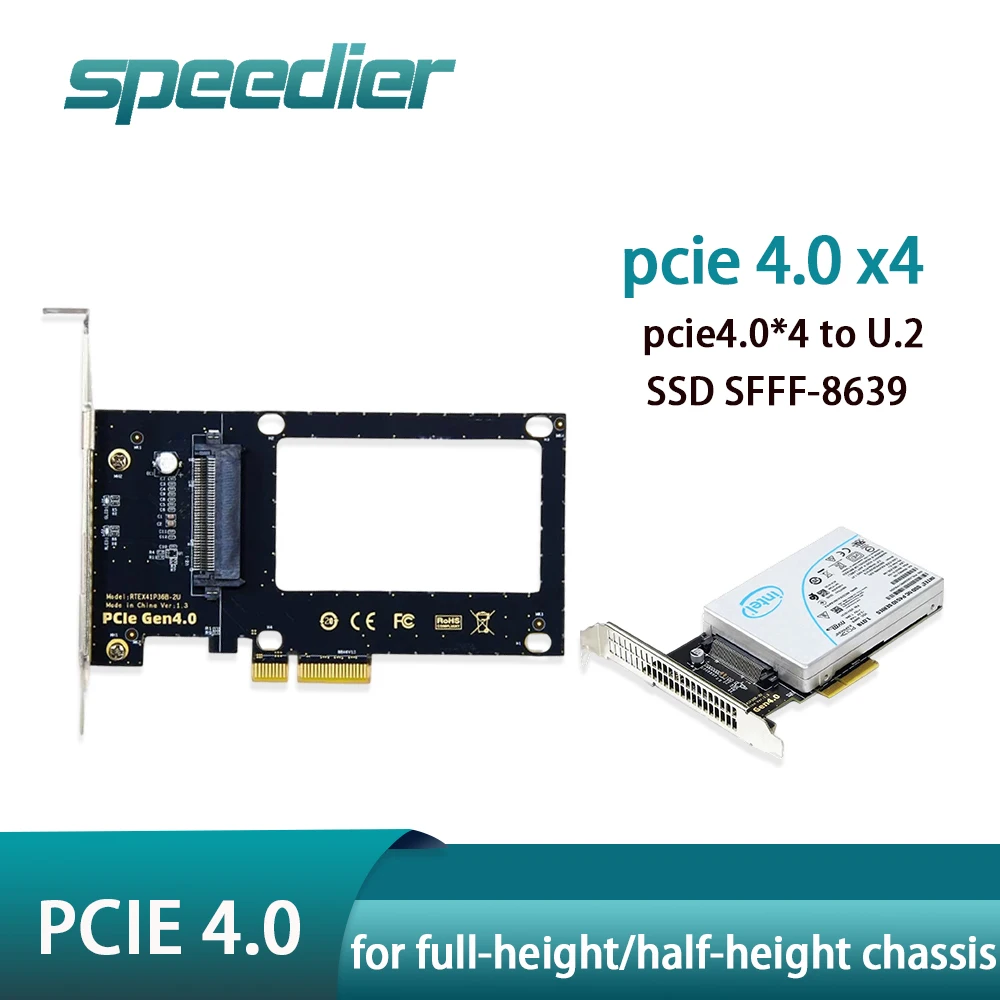 PCIe 4.0 X4 To U2 Adapter Card GEN4 U.2 Solid-state Drive SFF-8639 Expansion Card SSD SFF8693 Riser Card