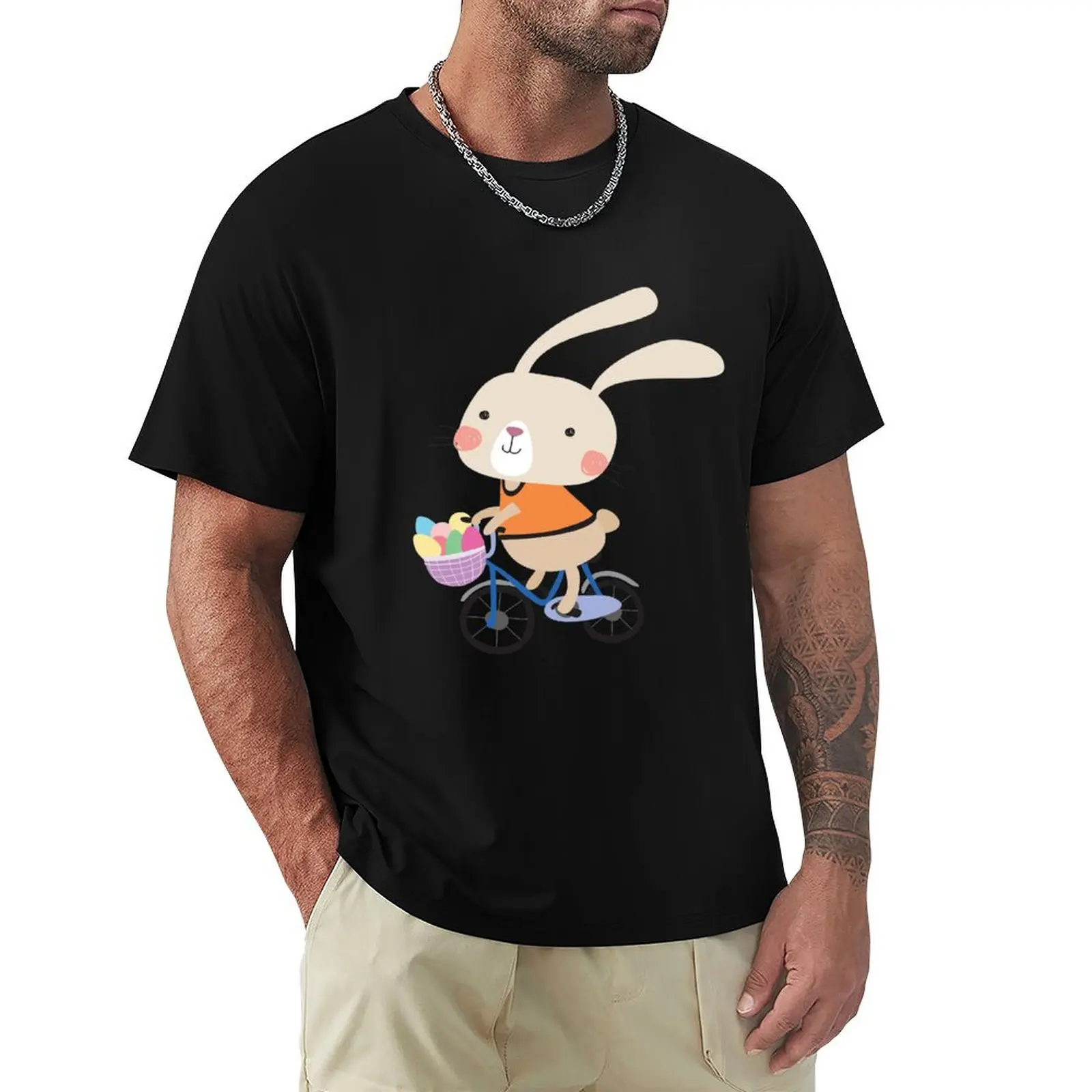 

Holidays Easter Bunny on Bicycle With Eggs T-Shirt croswit shirt man customs design your own shirts men