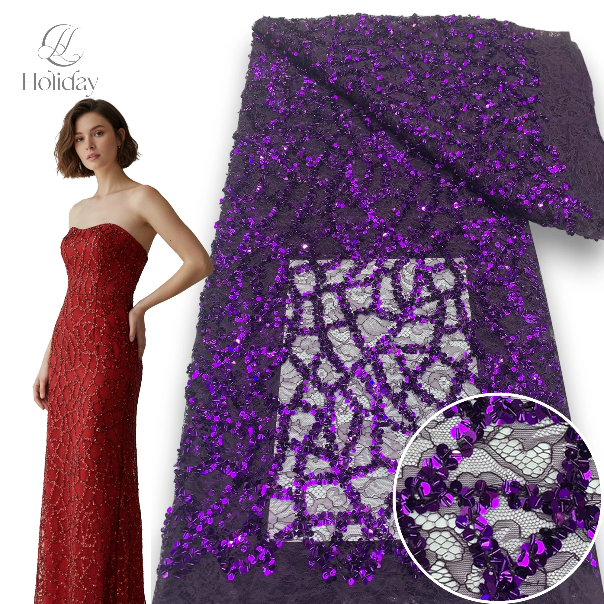 

Кружево с 3D цветочной вышивкой, блестками и бусинами, высококачественная тюлевая сетчатая ткань, новейшая кружевная ткань высокого качества 2025 г.