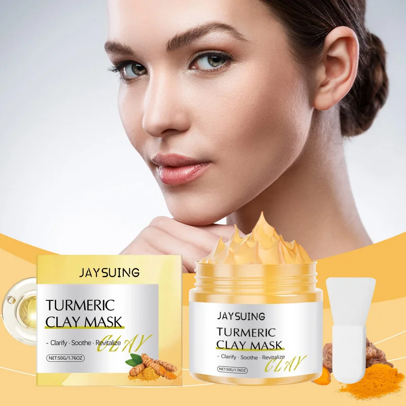 

Yellow Turmeric Brightening Clay Mask Cleansing Facial Skin Hydrating Moisturizing Refreshing Oil-Control Clay Mask