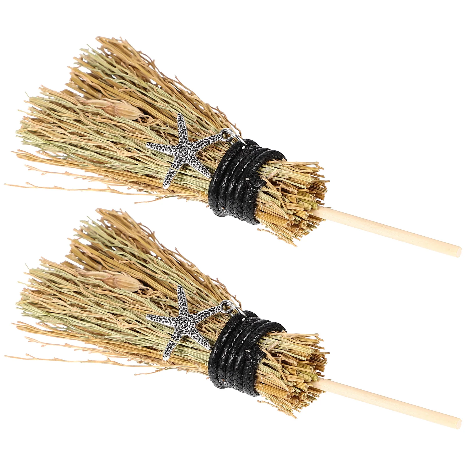 

2Pcs Witch Broom with Charm Decor Halloween Broom Pendant Mini Brooms for Costume Ball Masquerade Party Decorative Ornament