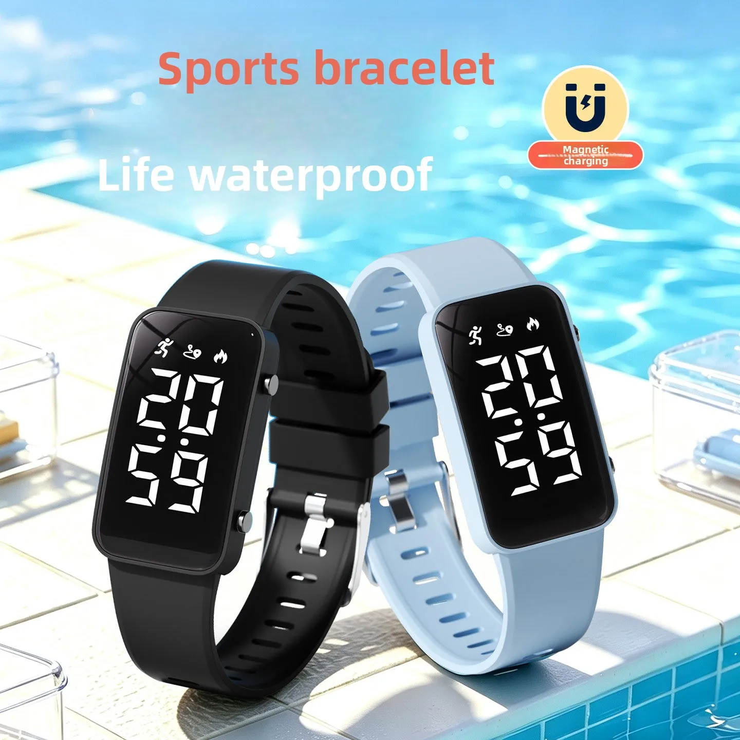 LED 2026 Kids Digital Smart Watch Back to School Gift Swimming Waterproof 50M Diving Luminous Sports Fitness Tracker