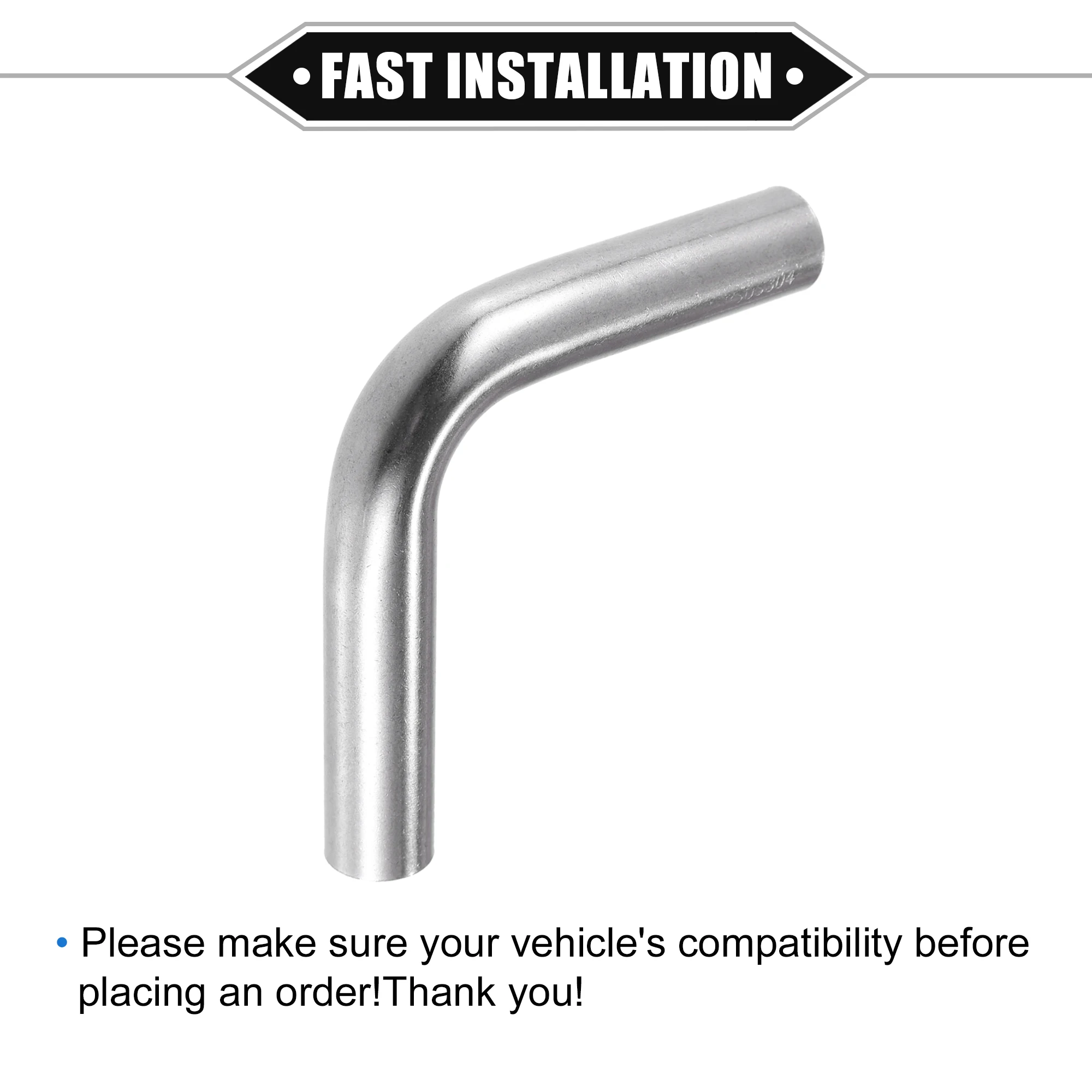 Uxcell Bend Elbow Pipe Tube 19mm 22mm 25mm 32mm 38mm 45mm OD  100mm Leg Length 90 Degree Car DIY Exhaust Pipe Air Intake Tube