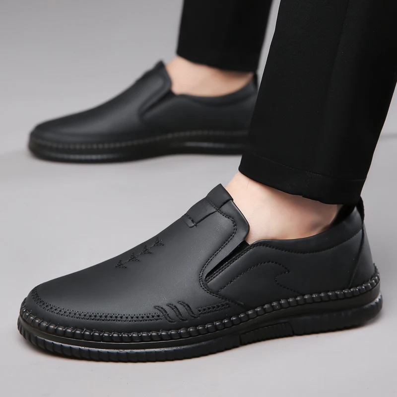 

Official Website Hot Selling Men's Leather Casual Shoes High-quality Handmade Soles Loafers Soft Soles Men's Flat Shoes