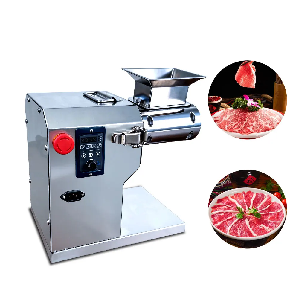 

Professional food grade stainless steel meat cutter 300 kg/h, industrial electric meat cutter with heavy duty slices