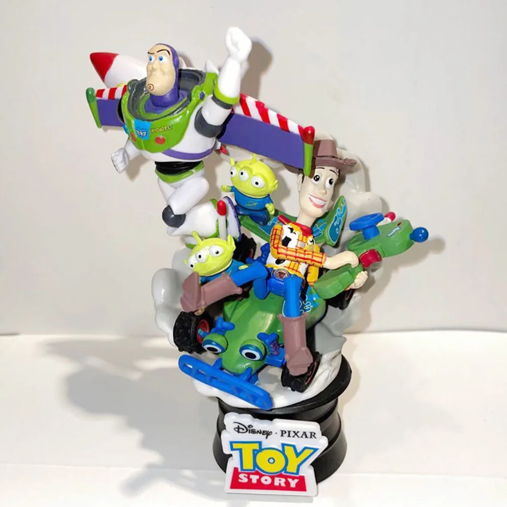 

Disney Anime Toy Story Woody Buzz Lightyear Alien Scene Decoration Collectible Model Dolls Ornaments Toys For Children's Gifts