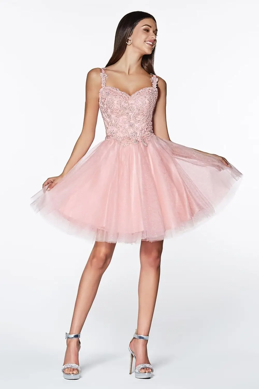 Tulle Homecoming Dress for Teens Short Quinceanera DAMA Lace Sequin Prom Dress Above Knee , Mini Cocktail Dresses