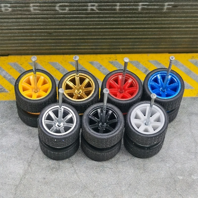 Kickcar-kit de roda de borracha, roda de 7 polegadas, 1/64 polegadas, para modelo de carro, brinquedo, para carro, falou