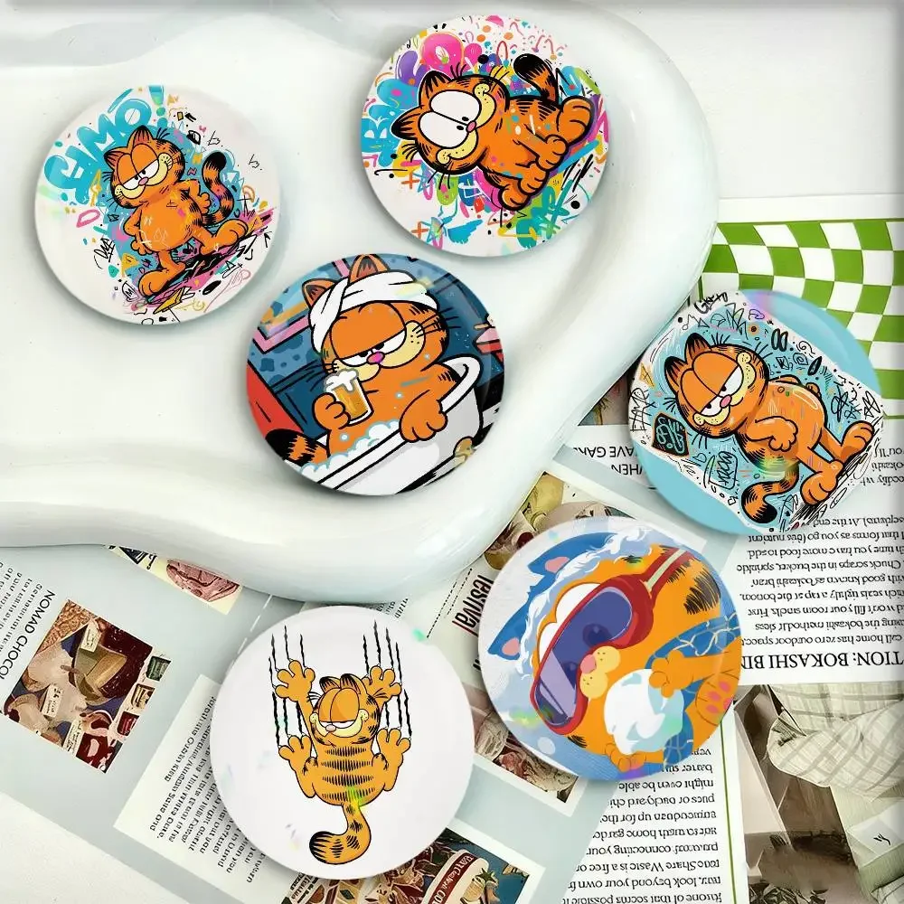Cute G-Garfield Badges 25 32 44 58 75 mm Round Fans Collect Friends Gifts Brooch Souvenir