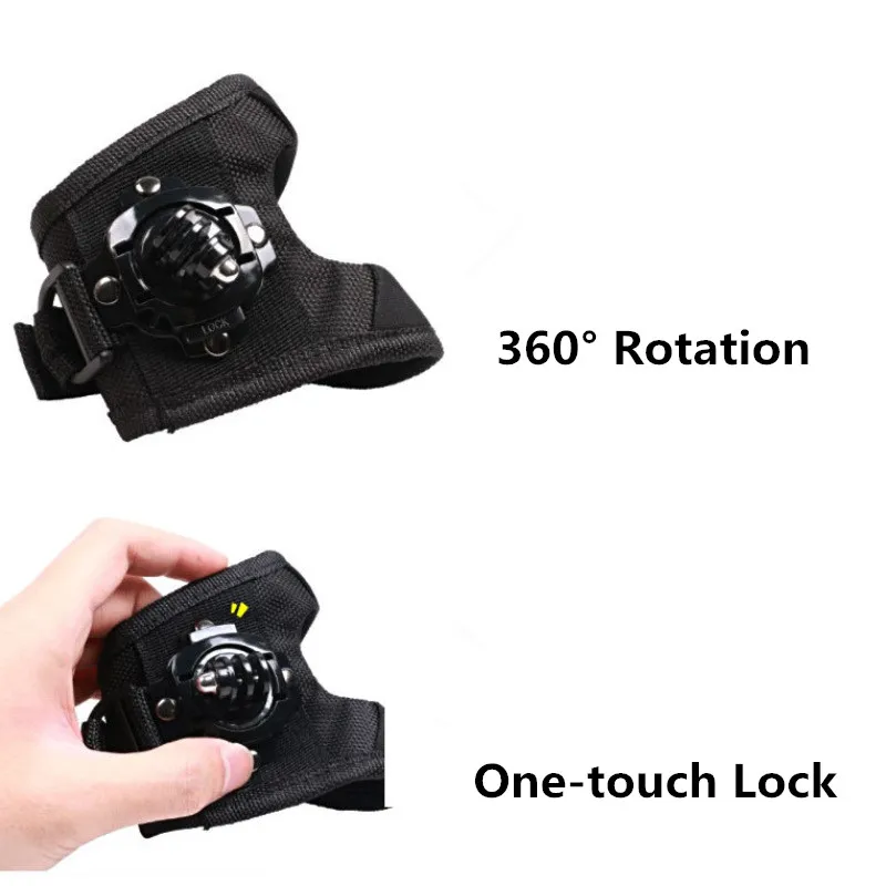 360 derajat tali pergelangan tangan sabuk lengan dudukan Tripod Untuk GoPro Hero 11 10 9 8 pita adaptor kepalan kamera untuk Aksesori GoPro