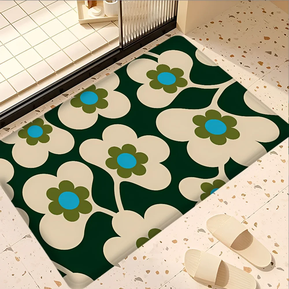 

Orla Kiely Leaf Flower Kitchen Mat Anti-slip Absorb Water Long Strip Cushion Bedroon Mat Hotel Decor Mat