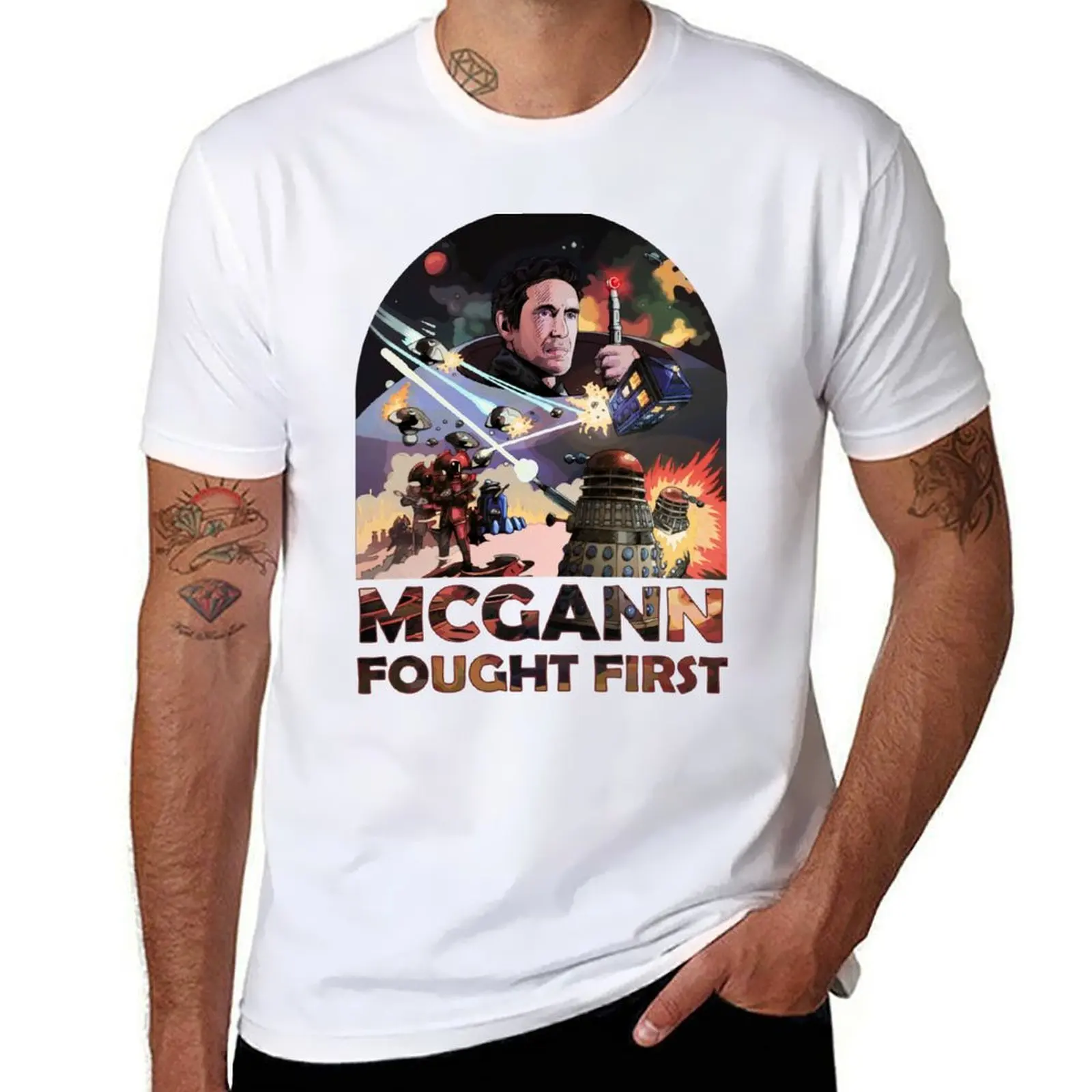 

Mcgann Fought First T-Shirt anime tshirt man t shirt graphic T-Shirt