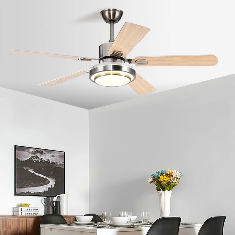 42/48/52/58inch 5 Stainless Steel Blade DC 35W Pure Copper motor Ceiling Fan with 48 LED Light and Remote Control Ceiling Fans