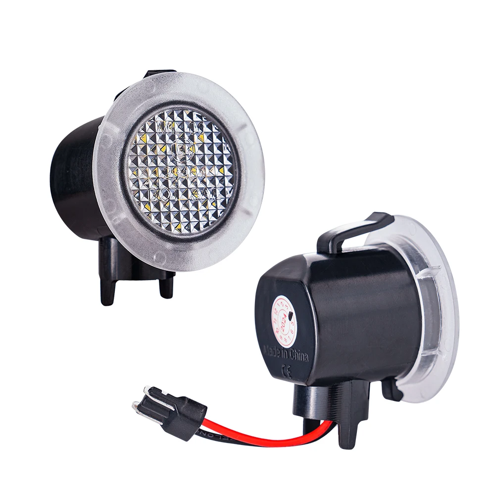 2 Pcs LED 미러 웅덩이 조명 아래 Volvo XC60 2009 2010 2011 2012 2013 2014 2015 2016 2017 미러 램프 아래 썸네일 2