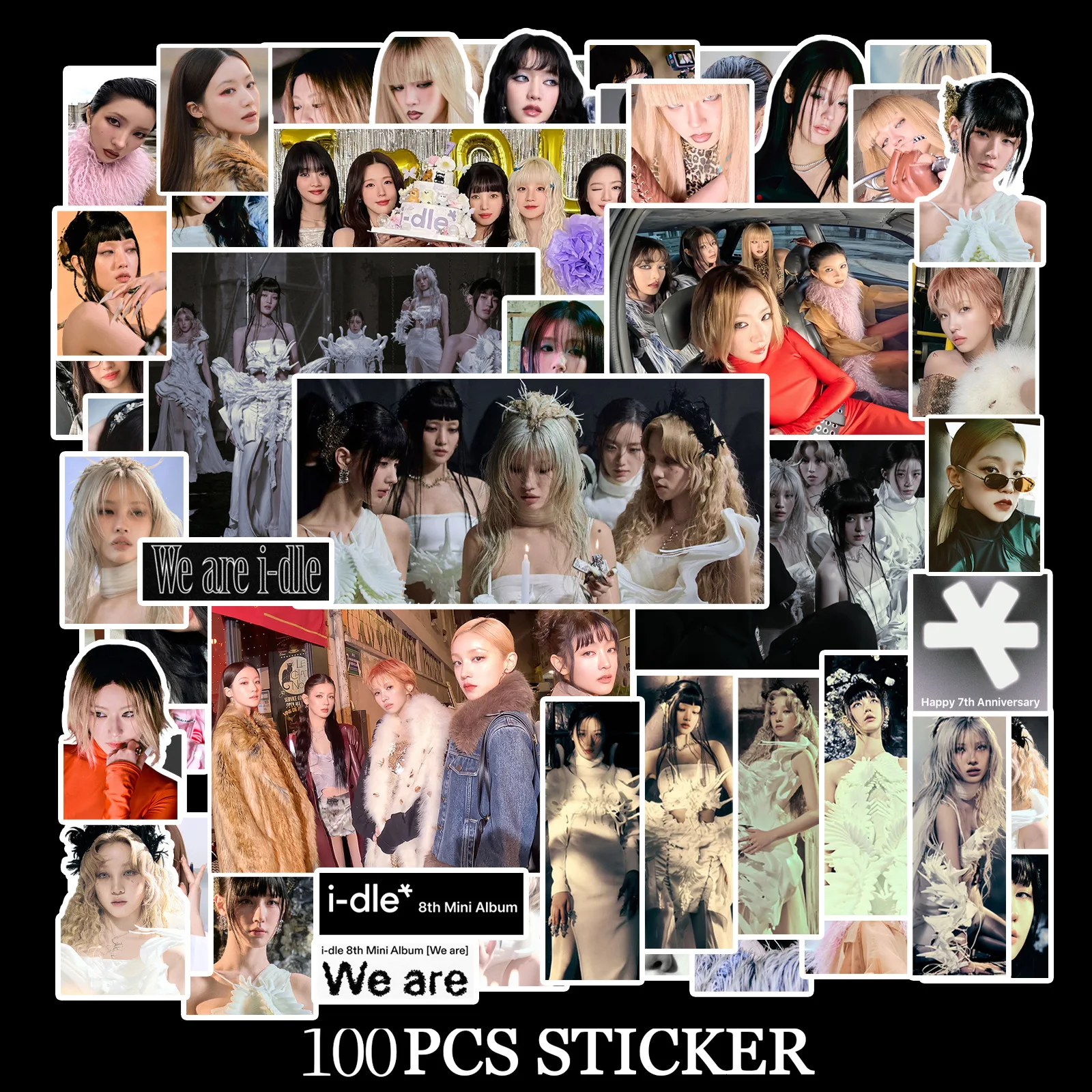 

100 шт., милые самодельные наклейки GIDLE KPOP idol WE ARE, наклейки I-DLE, фотоальбомы «сделай сам»