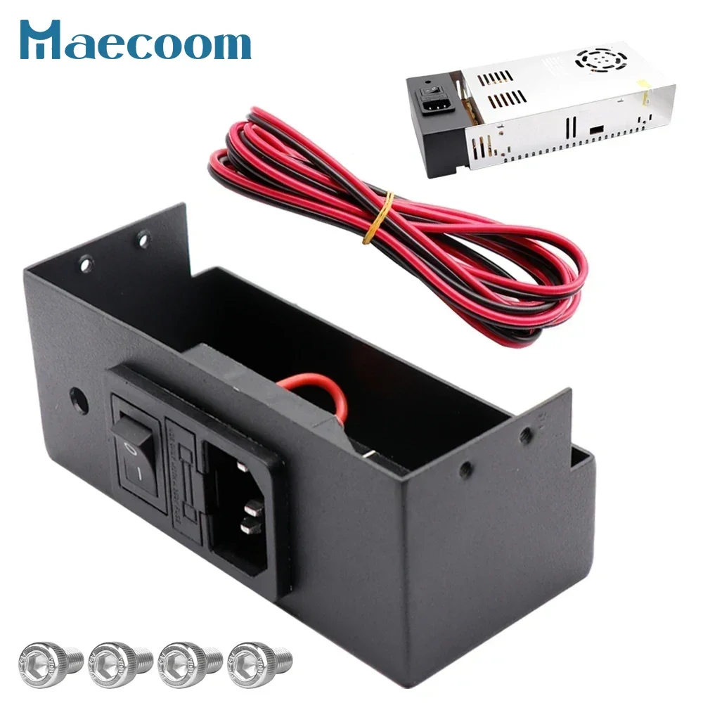 

Upgrade 3D Printer Parts 220V/110V 12V/24V 360W Power Cover Supply Switch Shell Male Socket With Fuse 3D Printer Power Shell