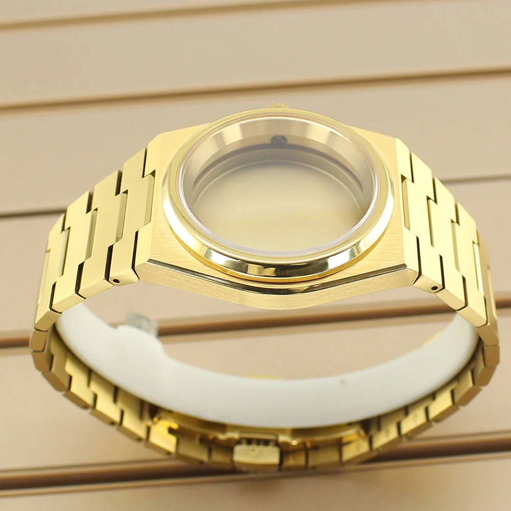 

Gold 40mm NH35 Case Men's Watch Accessories For Mod PRX Super Player NH35 NH36 NH38 NH34 NH70 NH72 Movement Solid Steel Bracelet