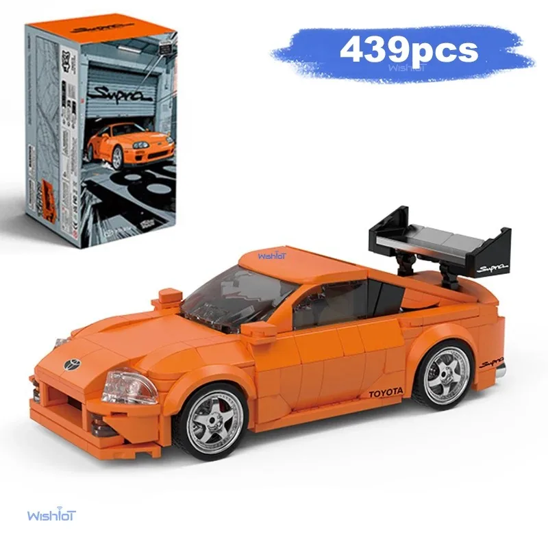 PB 8815 Blocs de construction de voiture de sport Supra MK4, modèle de voiture de course super rapide, briques de construction, jouets d'assemblage pour garçons, cadeaux pour enfants et adultes