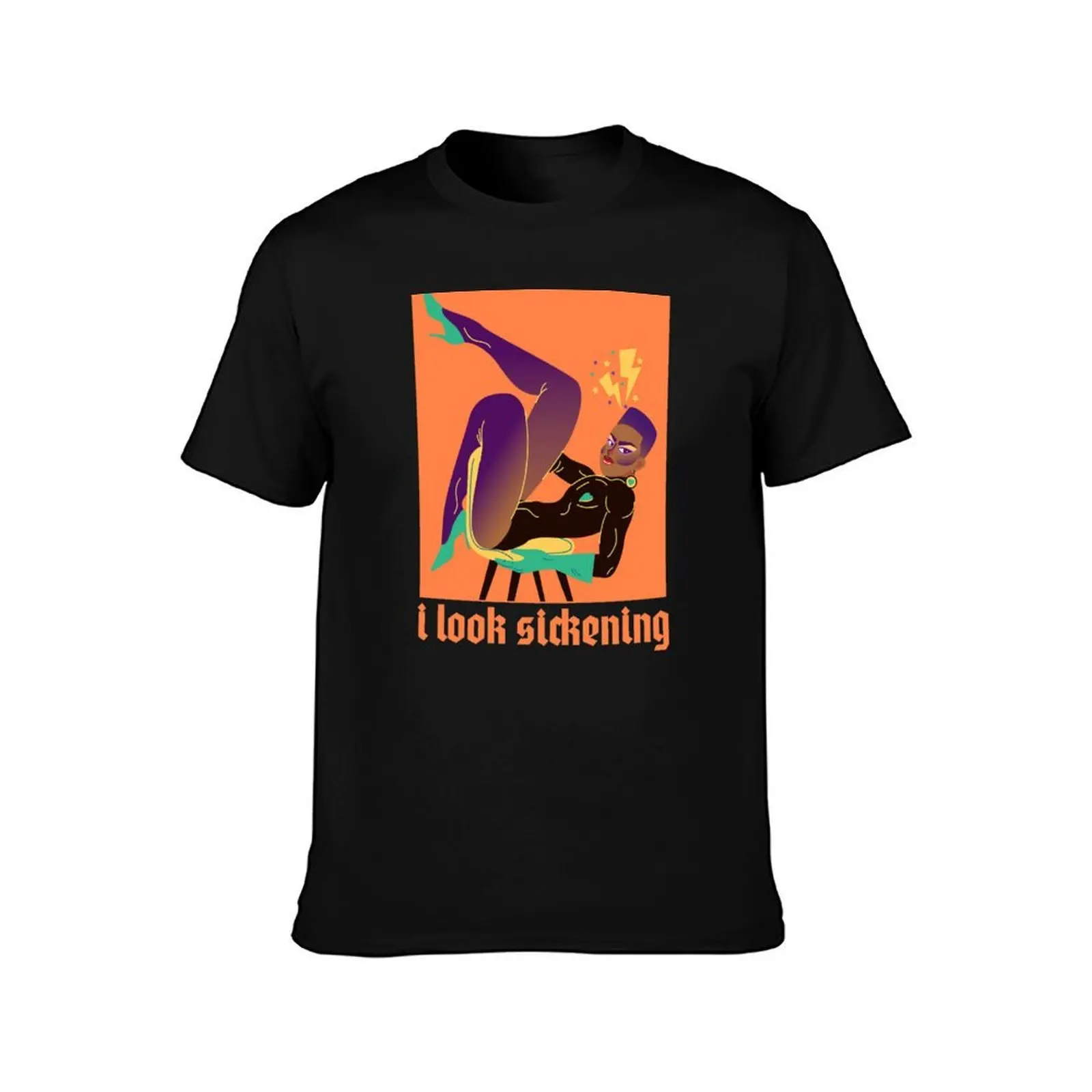 I Look Sickening - Rupauls Drag Race T-Shirt, Summer Casual Cotton Tee, Oversized Streetwear Tops, Vintage Graphic Print