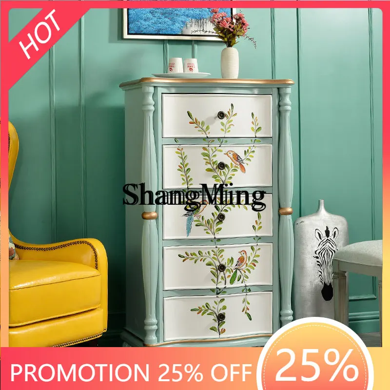 

ZYY chest of drawers solid wood living room cabinet locker dining side storage drawer cabinet