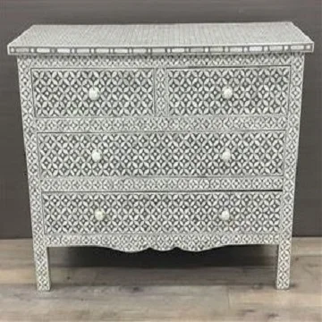 

High Quality Modern Customized Polished Bone Inlay Floral Design Coffee Table Bedside for Living Room Dining Durable Bone
