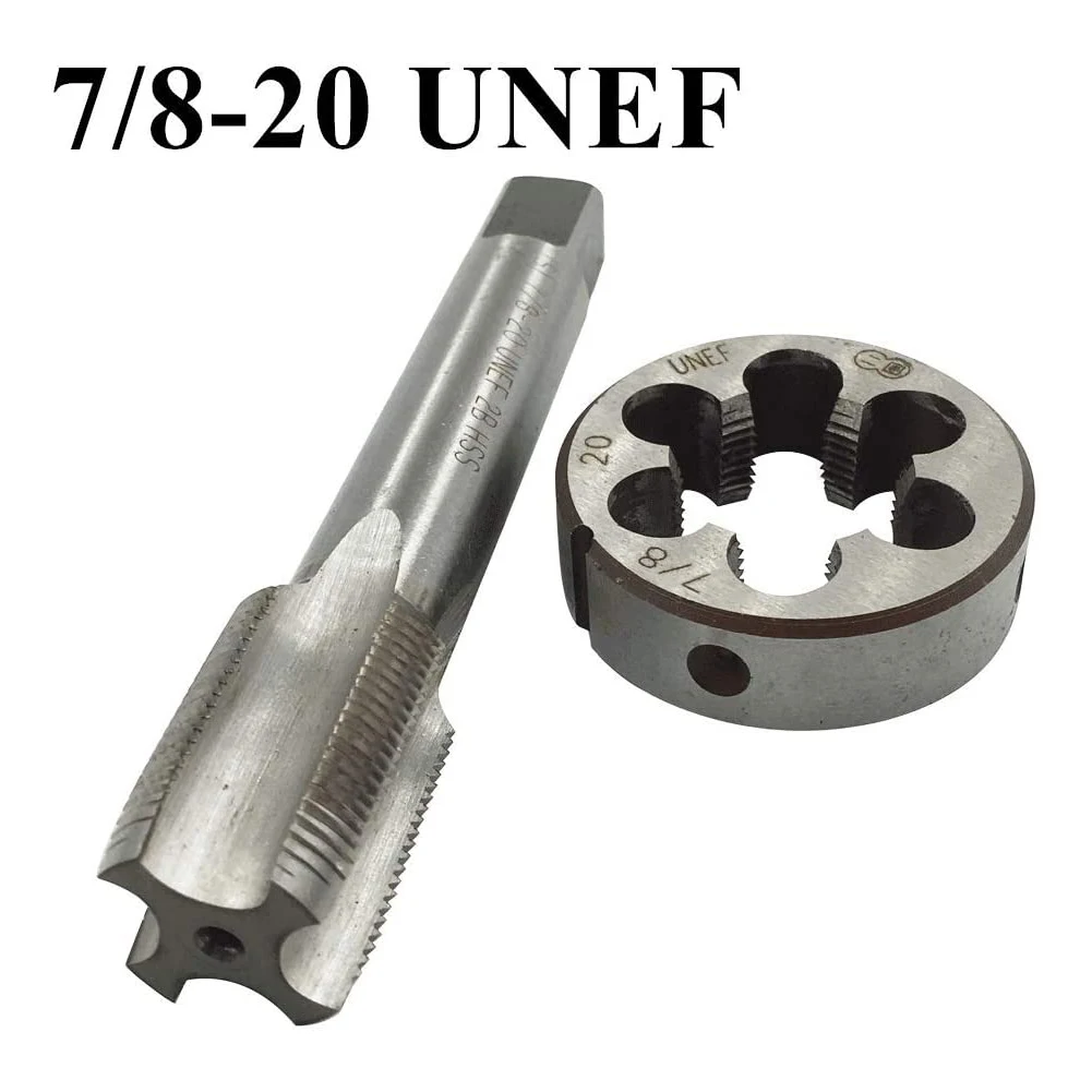 

2Pcs 7/8-20 UNEF Tap&Die HSS Right Hand Screw Thread 113.4mm Tap 44.8mm Die For Stainless Steel Cutting Metalworking Manual Tool