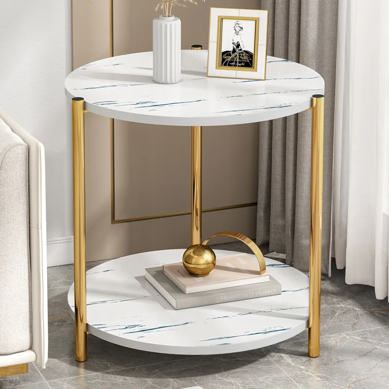 Coffee Table Simple and Economic Household Small Apartment Living Room Table Side A Few Bedroom Double-layer Mini Round Table