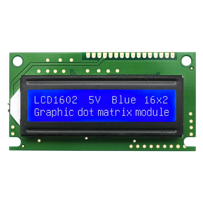 Módulo de pantalla LCD Pantalla 1602 Pantalla azul 16 x 2 caracteres Placa de módulo de pantalla LCD 5V para Arduino ﻿