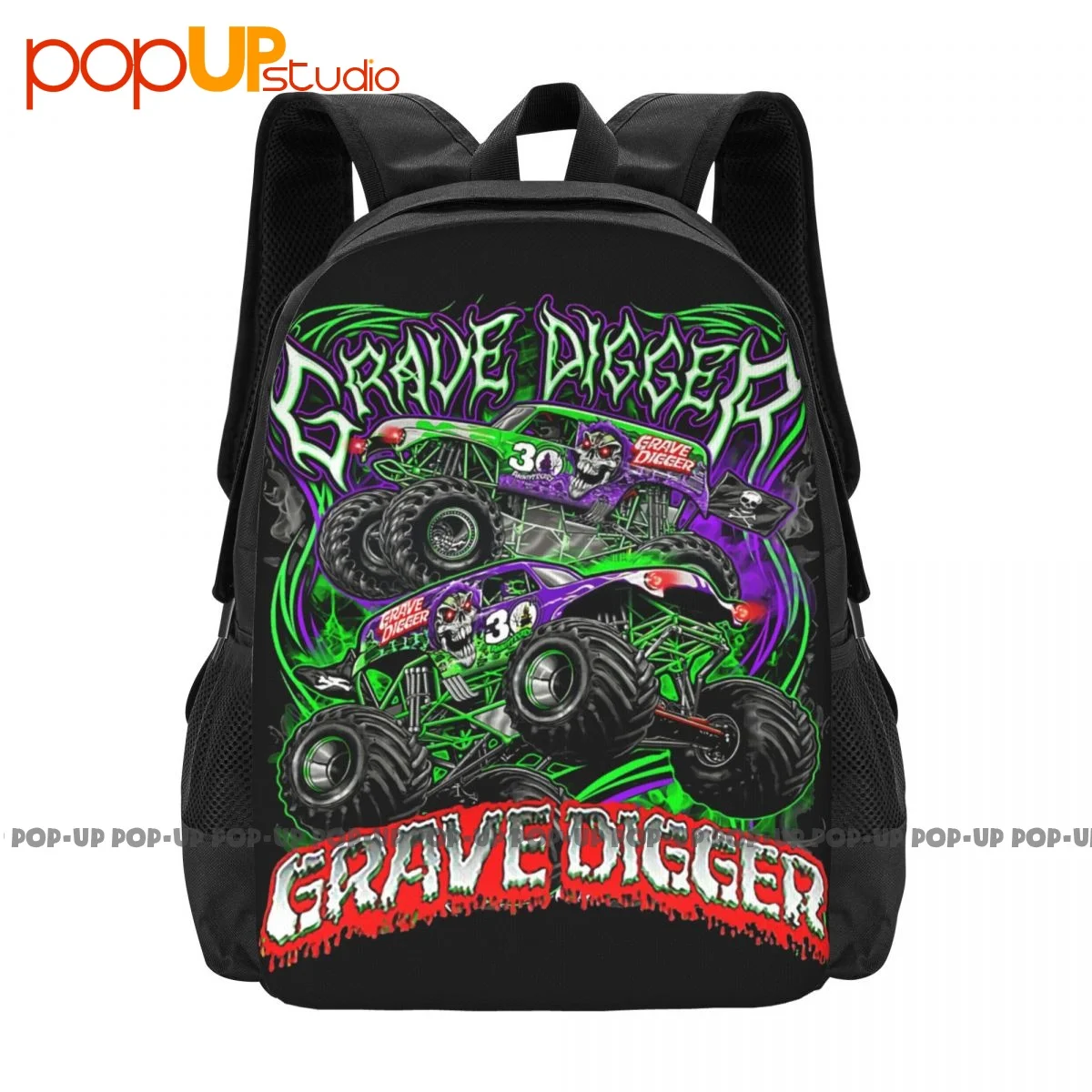 

Monster Jam Monster Truck Grave Digger Backpack Large Capacity Bookbag Shoe Bag 3d Printing School Sport Bag