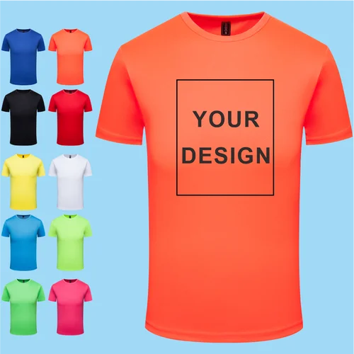 Imagen 1 del producto Camiseta de cuello redondo de secado rápido, camiseta deportiva de manga corta con Logo bordado impreso personalizado, camiseta para correr 2026