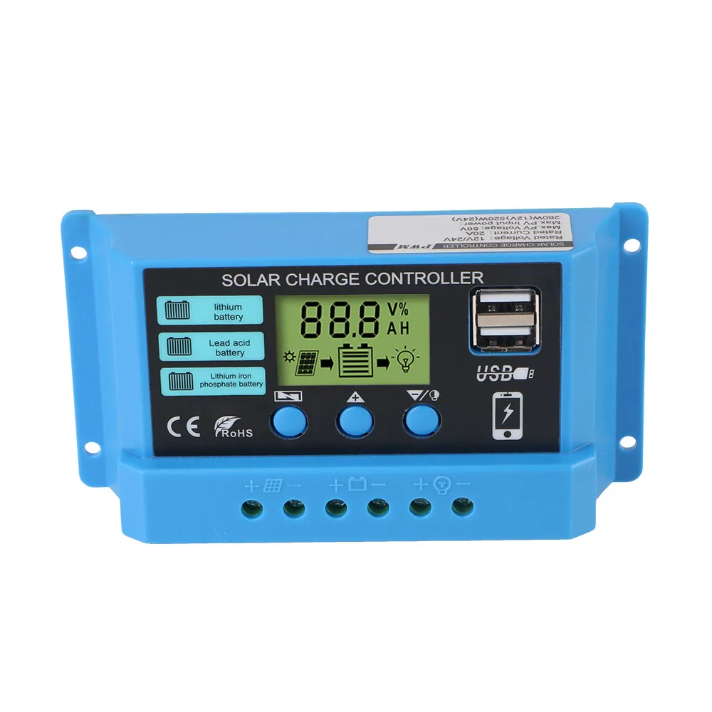 Solar Charge Controller MPPT PV Regulator Colorful Screen For Lithium Iron Phosphate/Lead Acid/Lithium Battery Home Accessories