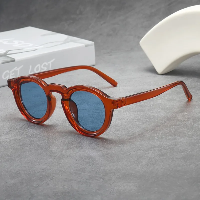 Retro Round Sunglasses Men Women Vintage Small Circle Sun Glasses Fashion Colorful Lens Eyewear UV400 Outdoor Streetwear Shades