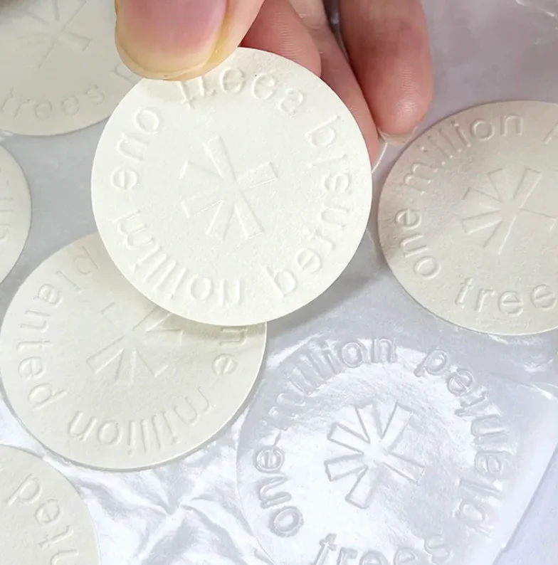 

Customized special texture paper 3D embossed self-adhesive paper environmentally friendly matte packaging candle label