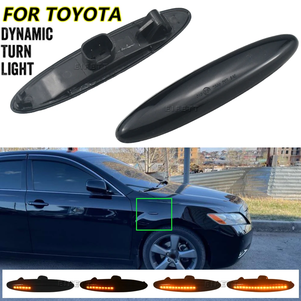 For Toyota Highlander Kluger GSU40 GSU45 2007 2008 2009 2010 2011 2012 2013 Sequential LED Side Marker Signal Light Lamp