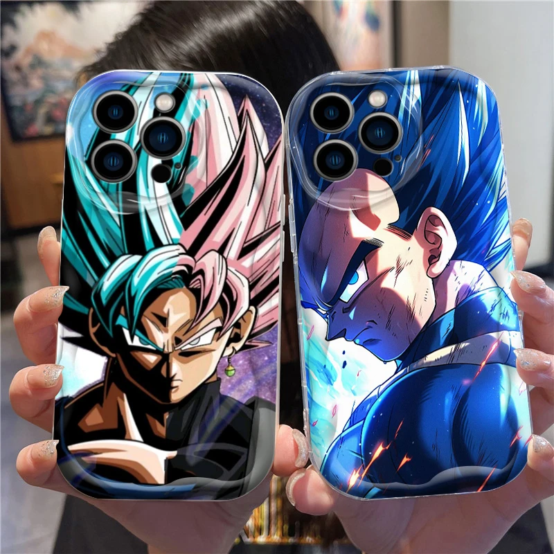 D-Dragon Ball Cartoon Art For Apple iPhone 15 14 13 12 11 XS XR X Pro Max Plus Wave Oil Cover Phone Case