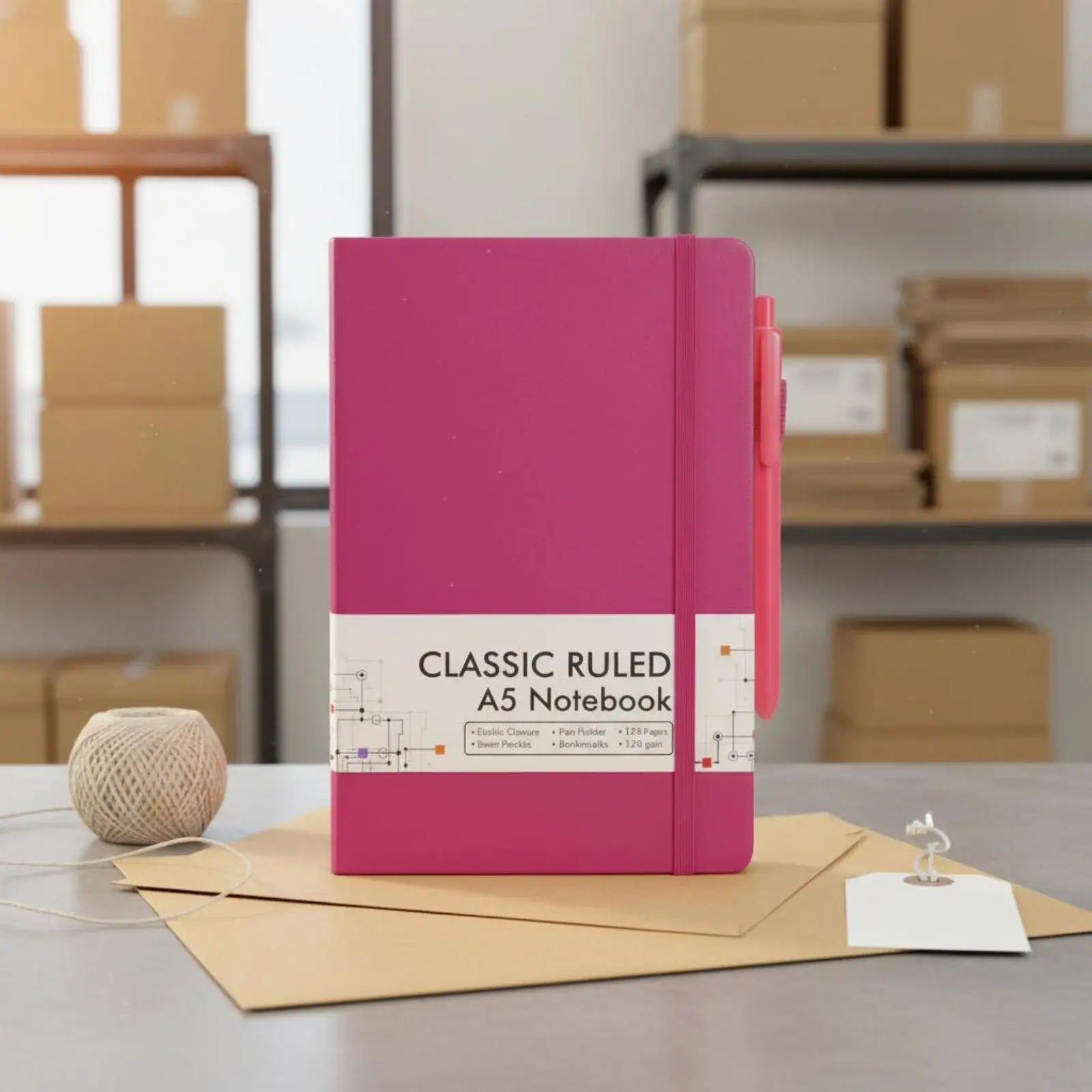 Elastic Strap Business Notebook with Pocket Premium Organizers Writing Notebook for Office Meetings Notes