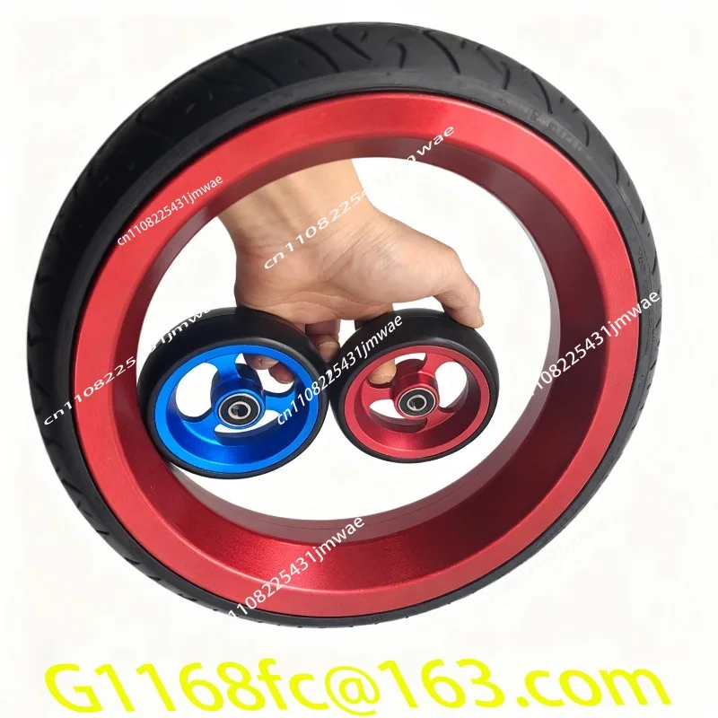 Wheelchair  Front Wheel with Bearing 4 Inch Universal  PU Solid Wheel Aluminum Alloy Material Bearing Aperture 8mm