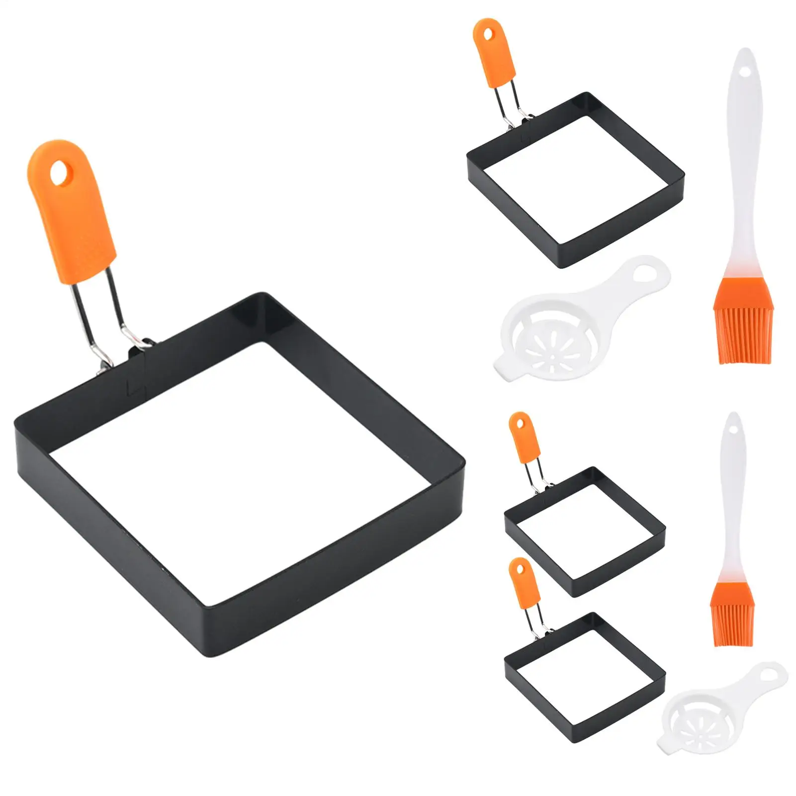 

Square Egg Ring Stainless Steel Non-Stick Square Pancake Mold Pancake Cooking Ring Fried Egg Ring Pancake Mold Egg Maker Mold