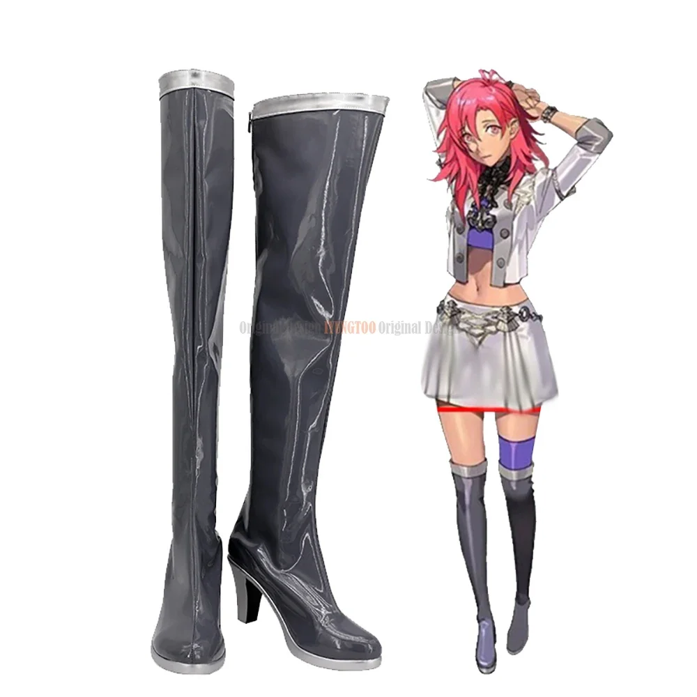 

Hapi Shoes Косплей Fire Emblem: Three Houses Hapi Косплей Сапоги Серые кожаные туфли на заказ Любой размер