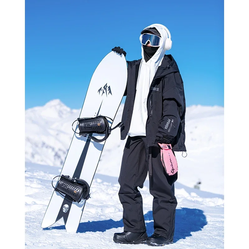 Set di tute da sci da snowboard impermeabili di grandi dimensioni, resistenti al freddo e calde, per uomini e donne con pile