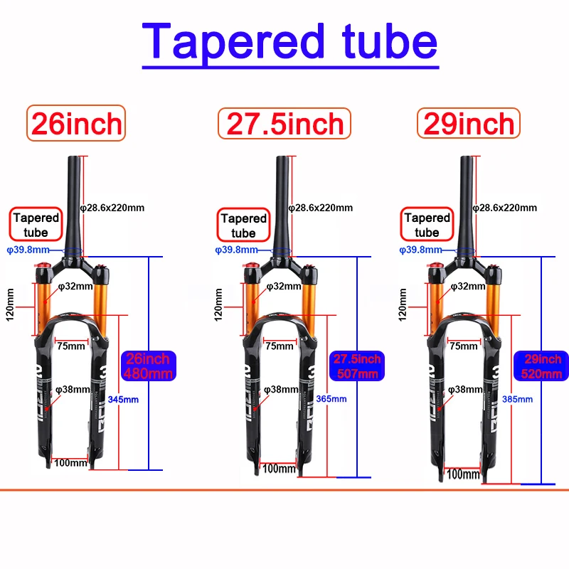 Вилка амортизатора для горного велосипеда диаметром 32 RL100mm из магниевого сплава вилка для горного велосипеда Air 26/27.5/29 дюйма
