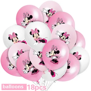 Minnie Mouse Dekorasi Pesta Ulang Tahun Anak Perempuan Peralatan Makan Sekali Pakai Balon Cangkir Piring Taplak Meja Balon Dekorasi Pesta Baby Shower 10 fiesta disney dengan penjualan terbaik - №
