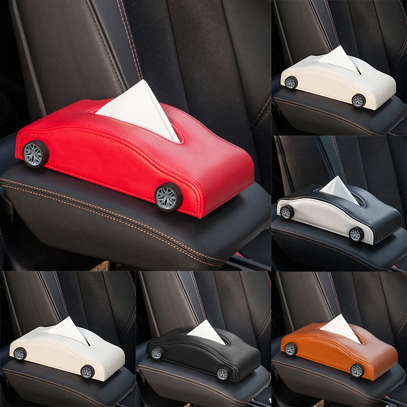 

Creative Car Shape Tissue Box Simulated Tire Decorative Tissue Dispenser Heat-resistant Portable Car Leather Tissue Organizer