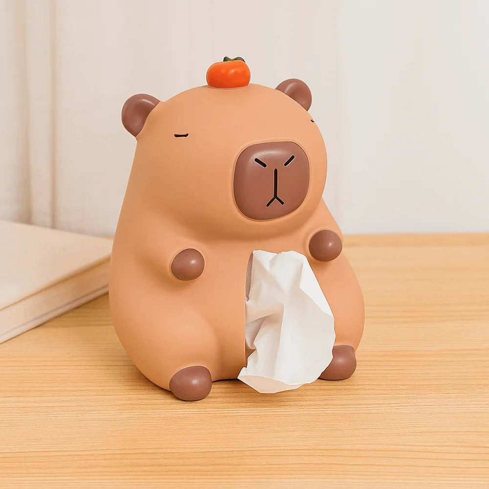 Figuur Model Capybara Tissue Box Pop Speelgoed Collectible Tissue Box Ornament Cartoon Anime Capybara Servethouder Kinderen/Kinderen