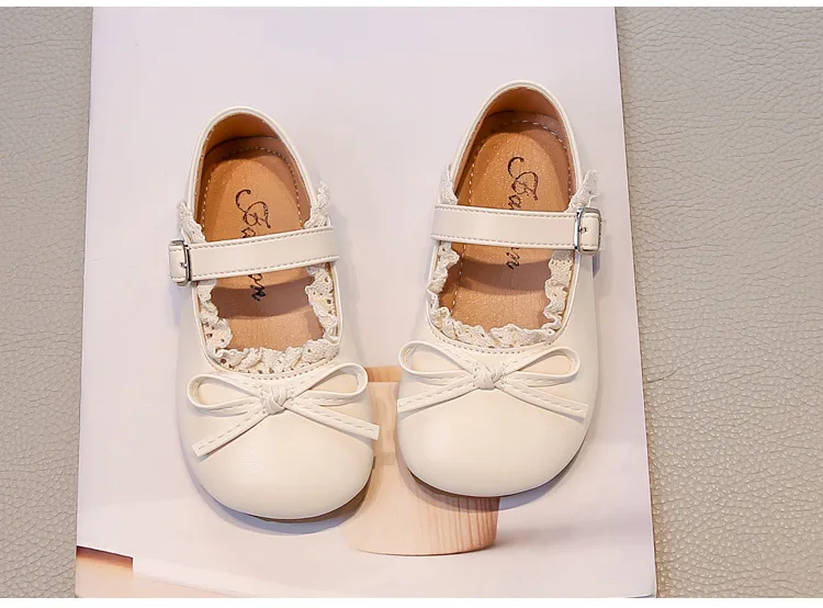 Mädchen Frühling Herbst Schleife Weiche Sohle PU-Lederschuhe Kinder Rutschfeste Spitzenbesatz Loafer Atmungsaktive Mary Jane Schuhe Kinder Freizeitschuhe – Detail 19