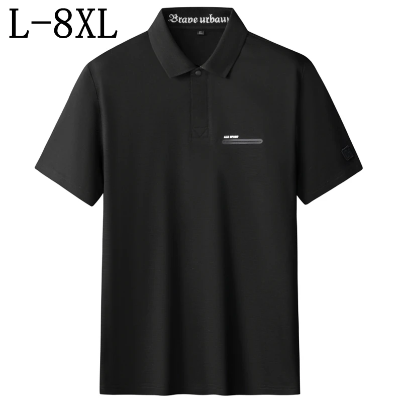 

Мужская футболка-поло класса люкс из 98% хлопка, размеры 6XL, 7XL, 8XL, новая коллекция 2026 года, летняя, свободного кроя, с отложным воротником, повседневная, для мужчин