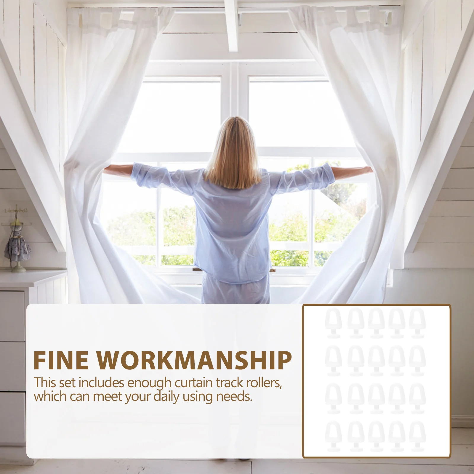 

200pcs Curtain Track Rollers Smooth For Window Closet Bedroom Office Drapery Pulley Silent Runner Wheel Glider