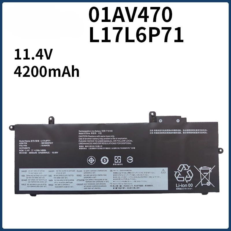 

Suitable for Lenovo L17L6P71 01AV470 Thinkpad X280 L17C6P71 Laptop Battery 11.4V 4200mAh Laptop Parts & Accessories Batteries