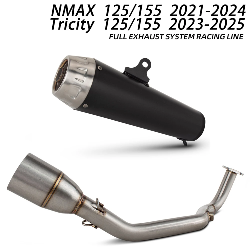 NMAX155 Exhaust System For Yamaha NMAX 125/155 2021-2024 Tricity 125/155 2023-2025 Motorcycle Exhausts Manifold Pro Race Muffler