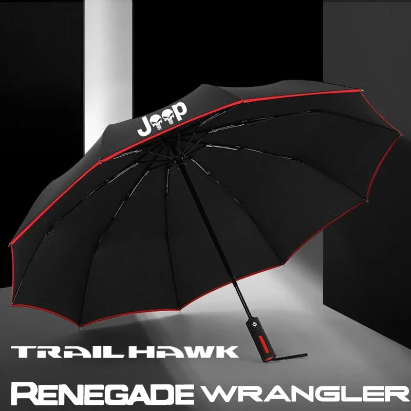 Car Automatic Folding Windproof Sunshade Umbrella For Jeep Wrangler JL JK TJ Renegade Cherokee Trail Hawk Compass SRT Patriot